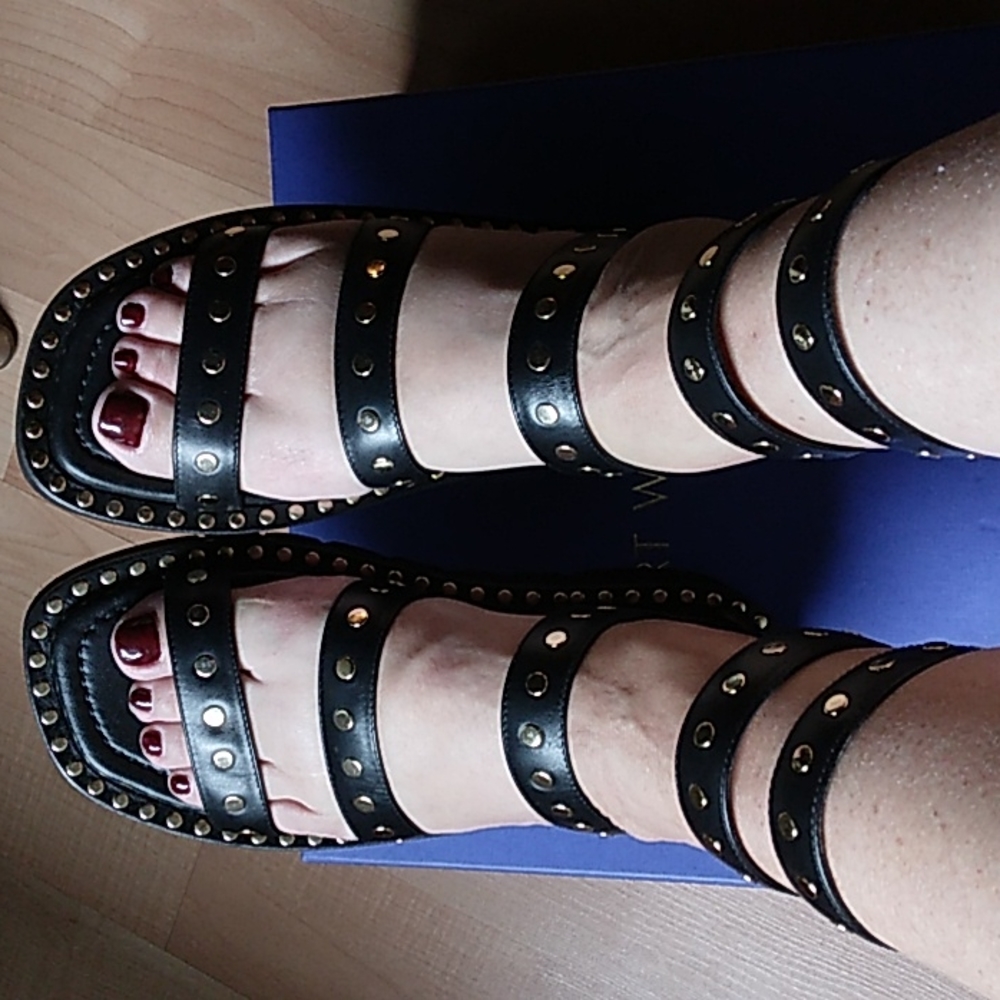 Holiday SALE!! Stuart Weitzman Stud Ultralift Black  Ultra Lift Gladiators!